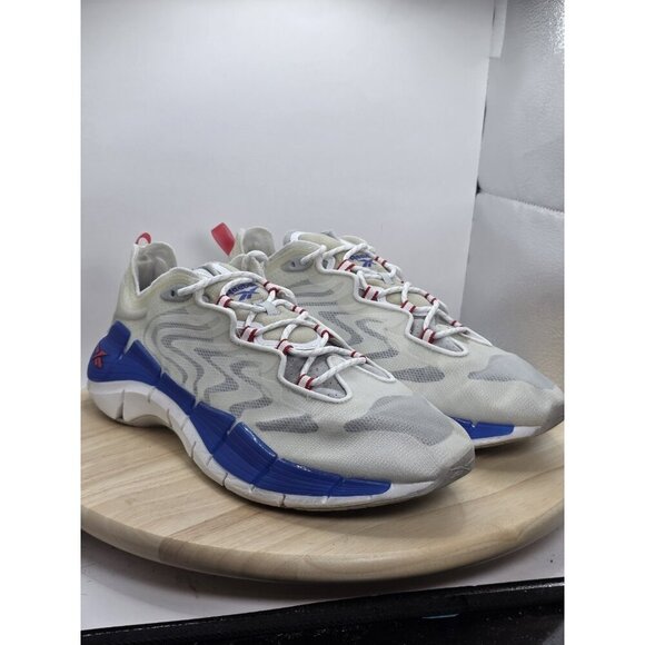 Size 11 - Mens Reebok Zig Kinetica 2 Pure GreyCobalt Blue Running Shoes Sneakers - Picture 5 of 9